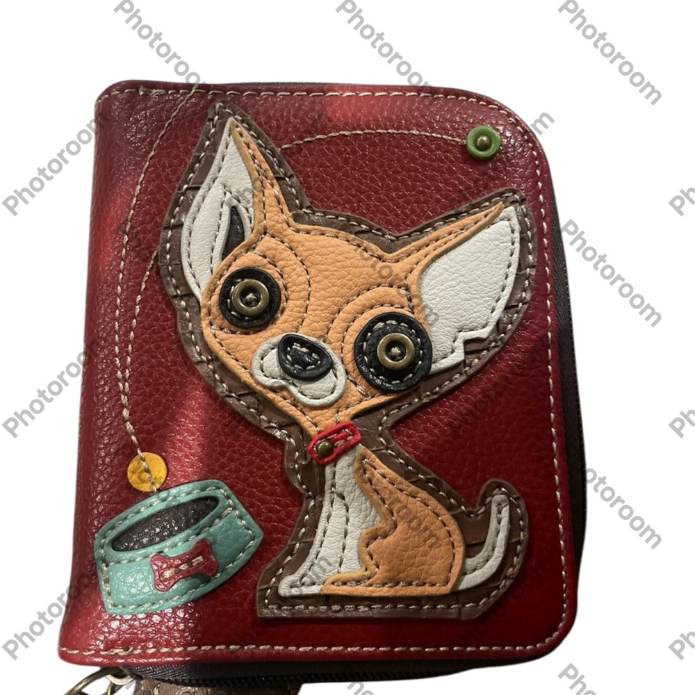 Chala Red Wallet with Dog Design